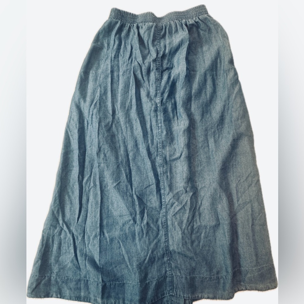VTG John Paul Richard A-Line Button Down Jean-look Skirt with Pockets S - Picture 5 of 8